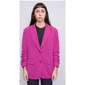 Michael Kors Magenta Ruched Sleeve Blazer NWT Sz 8